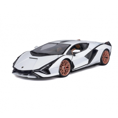 LAMBORGHINI SIAN FKP 37 WHITE/RED - 1/18 SCALE - BURAGO